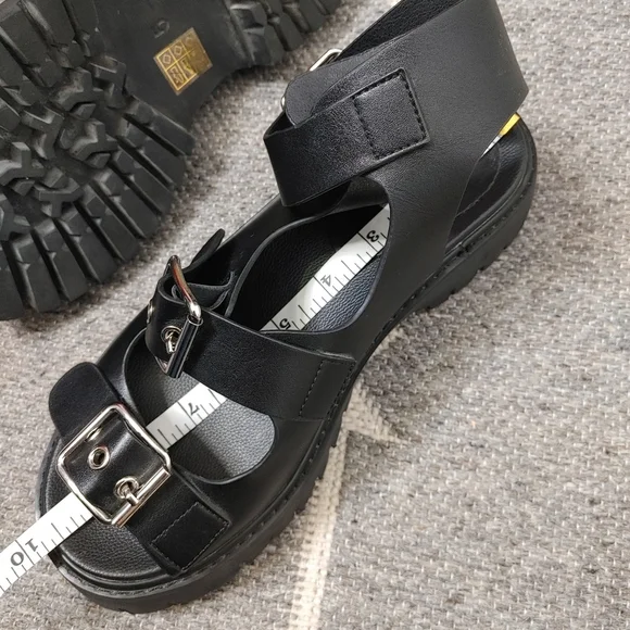 Koi Black Chunky Sandals - Picture 10 of 10